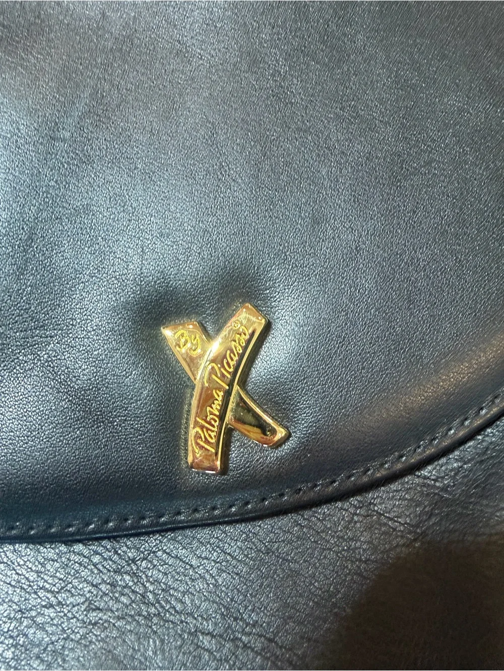 Vintage Paloma Picasso Black Leather Triple Gold 